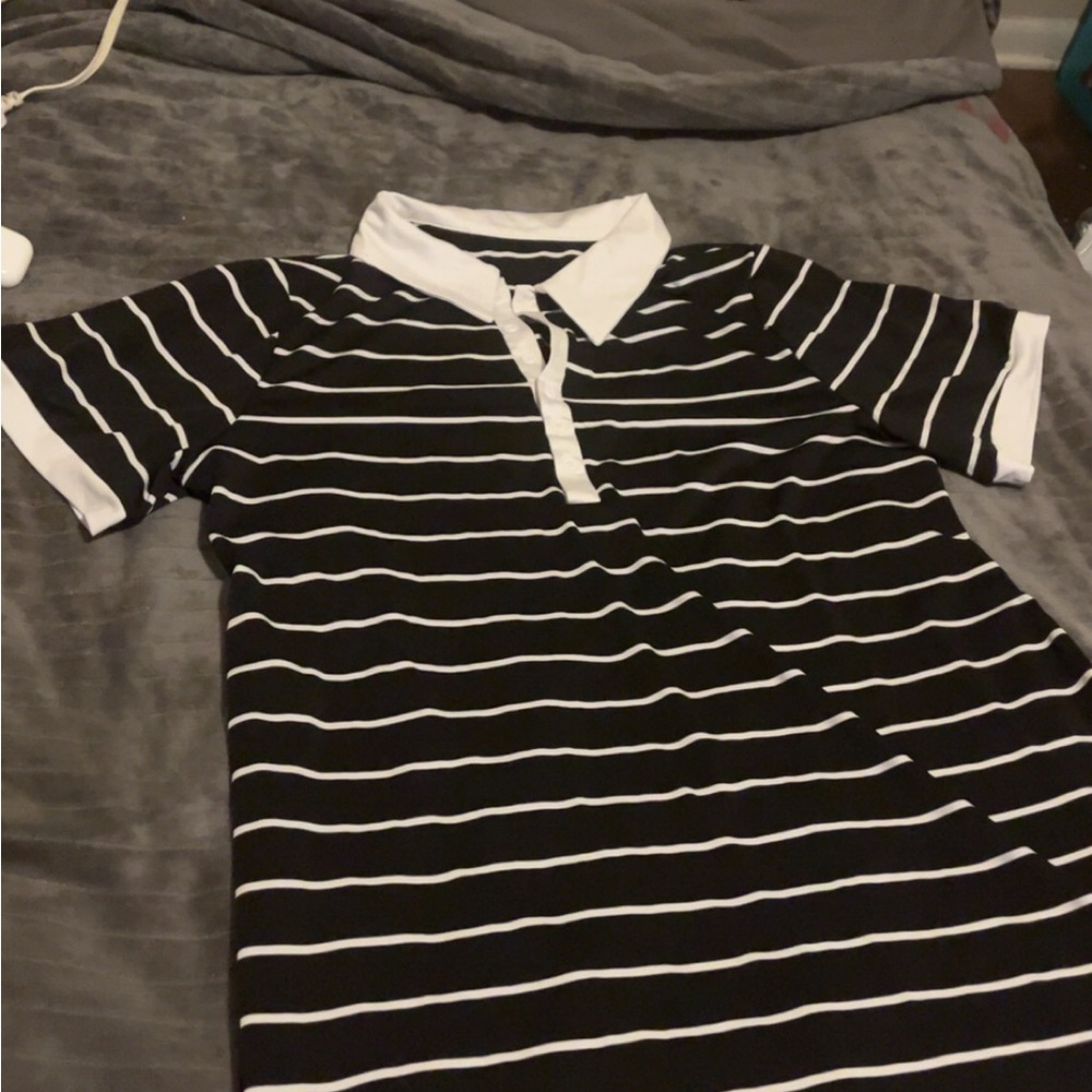 SHEIN Monochrome Striped Mini Dress